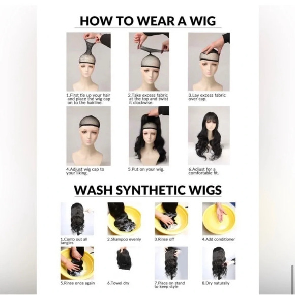 24 “ Ombre Blonde to brown Wavy wig with bangs for daily use - Picture 13 of 16